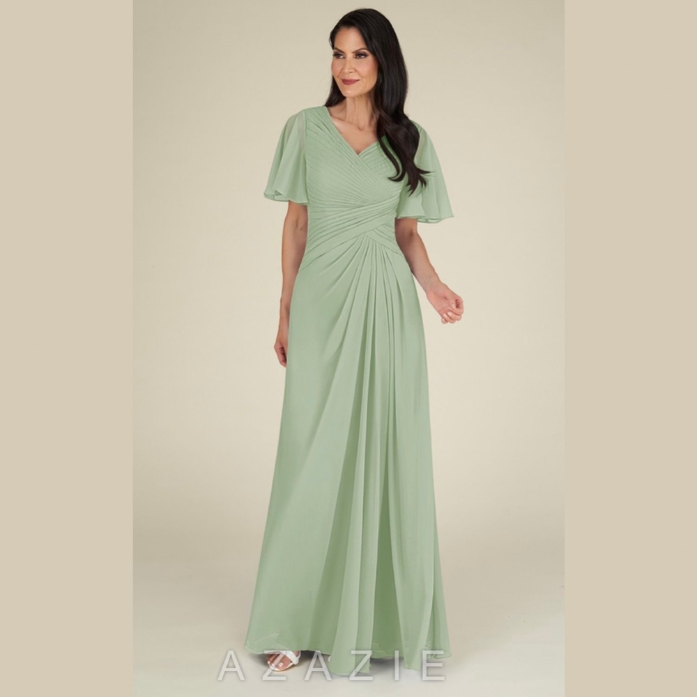 Azazie “Morning Glory” Dress, size 20, Dusty Sage Bridesmaid/Mother of Dress